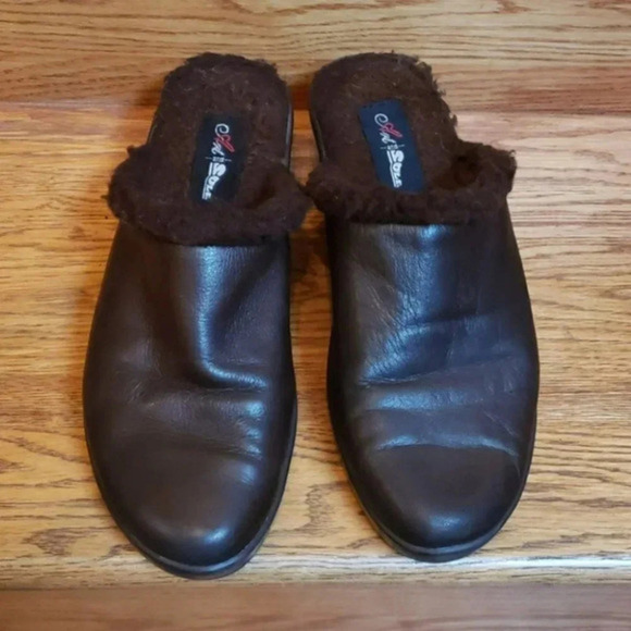 Art and Sole by Arteffects women’s 9M brown leather/fleece clogs/mules - Picture 2 of 5